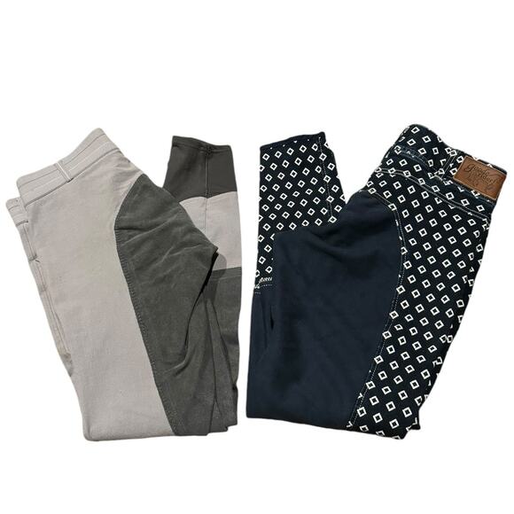 Goode Rider blue denim with white print & Horze gray breeches bundle size 28 R - Picture 2 of 16